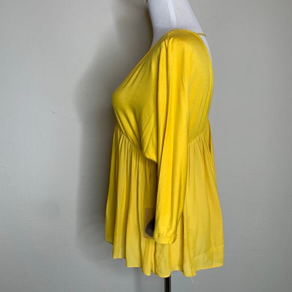 Gold Forever 21 Flowy Babydoll Shirt Sz Small - Picture 3 of 10